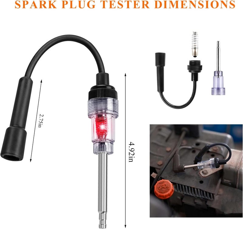 FSTURIOS Inline Spark Plug Tester, Plug in Straight Boot Motor Engine Ignition Lawnmower Checker, Universal Armature Diagnostic Detector Test Light for Check Ignition System - Image 2